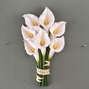 Ibis And Orchid Design Calla Lily Welcome Sign New made if bonded marble